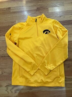 Gen2 Men's Iowa Hawkeye Gold Quarter-Zip Pullover Sz M EUC